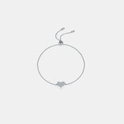 Bracelet coeur en argent sterling 925 et moissanite