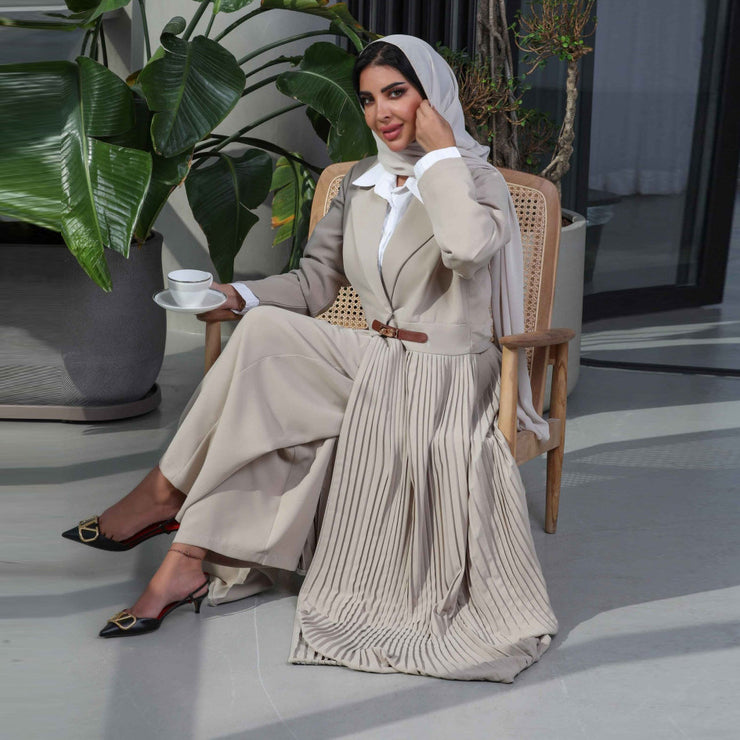 Cardigan Robe Pleated Pleated Coat Muslim Arab Clothing