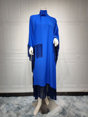 Muslim Women Batwing Sleeve Tassel Kaftan High Fashion Dress