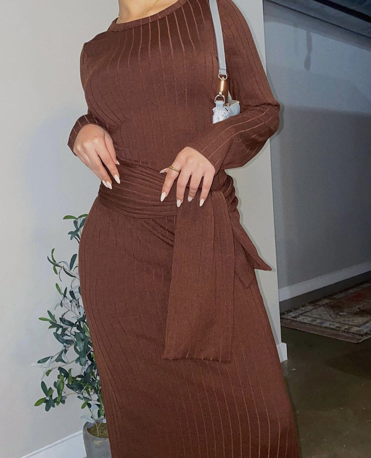 Middle East Dubai Robe Plus Size Knitted Muslim Dress