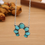 Collier pendentif en alliage de turquoise artificielle