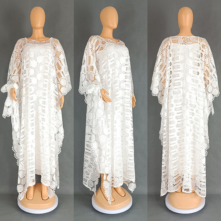 Bright Water Soluble Lace Robe Middle East Muslim Long Dress