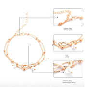 Women's Alloy Anklet With 8-shaped Double-layer Pearls