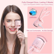 Eyelash Curler Portable Electric Heated Comb Eye Lash Long Lasting Eyelashes Curls Thermal Eyelash Curler Makeup Tools Heated Eyelash Curlers,Rechargeable Electric Eyelash Curler,Handheld Eyelash Heat