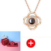 Coffret cadeau de bijoux en métal rose pour la Saint-Valentin, collier pour mariage, petite amie