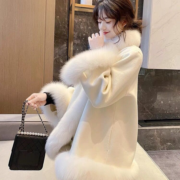 Artificial Fur Mid-length Coat Women&