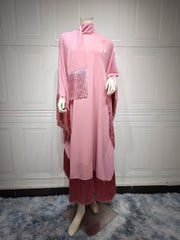 Muslim Women Batwing Sleeve Tassel Kaftan High Fashion Dress