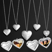 Collier d'amour au design sculpté Collier pendentif personnalisé en forme de cœur pour cadre photo pour femme Bijoux de famille pour la Saint-Valentin