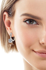 Boucles d'oreilles en argent sterling 925 avec moissanite de 4 carats