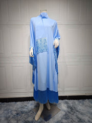 Muslim Women Batwing Sleeve Tassel Kaftan High Fashion Dress