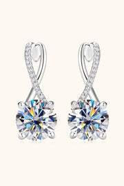 Boucles d'oreilles en argent sterling 925 avec moissanite de 4 carats