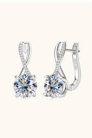 Boucles d'oreilles en argent sterling 925 avec moissanite de 4 carats