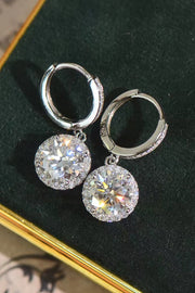 Boucles d'oreilles pendantes rondes en moissanite de 2 carats