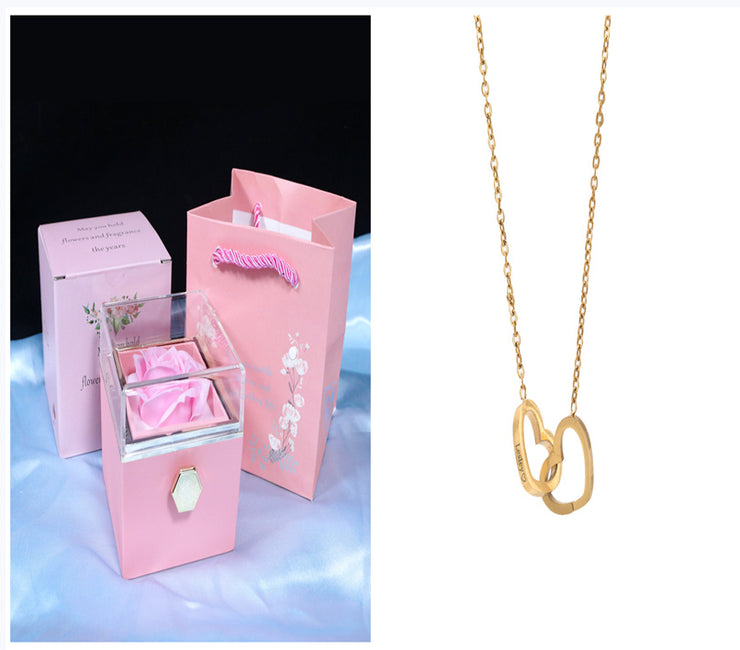 Rotating Soap Flower Rose Gift Box Creative Rotating Rose Jewelry Packaging Box Valentine&