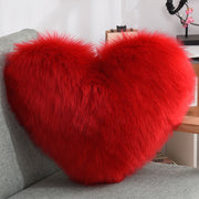 Throw Pillows Heart Shape Long Plush Fluffy Shaggy Cushion Cover Sofa Cushions Decorative Pillow Covers Pillowcase White