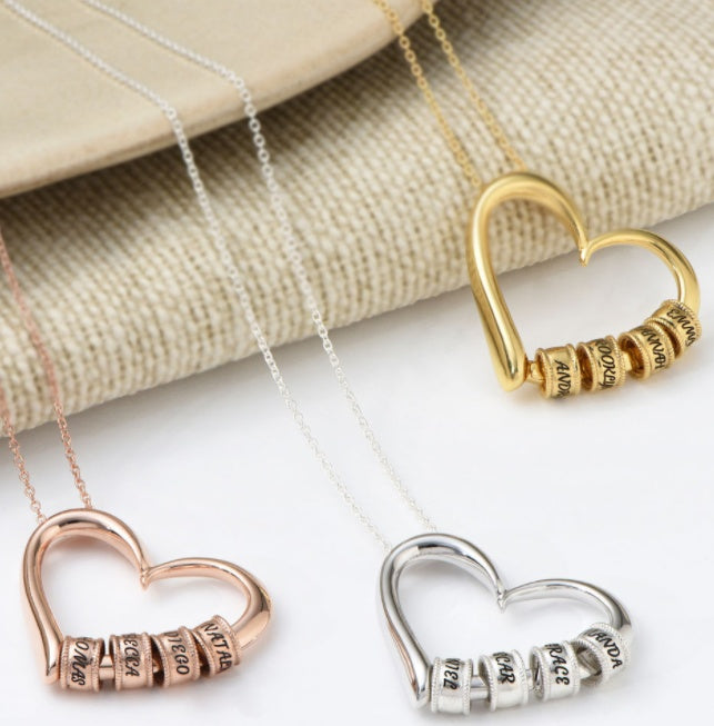 Collier pendentif simple en perles avec cœur et amour pour Thanksgiving