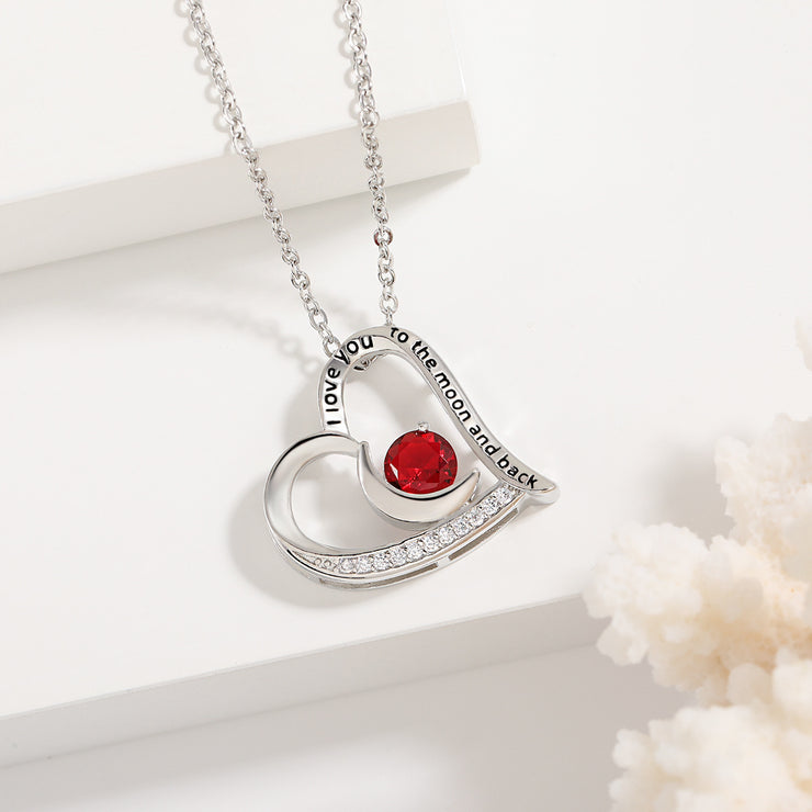 Love Necklace With Rhinestones And Letters Fashion Personality Heart-shaped Necklace Valentine&