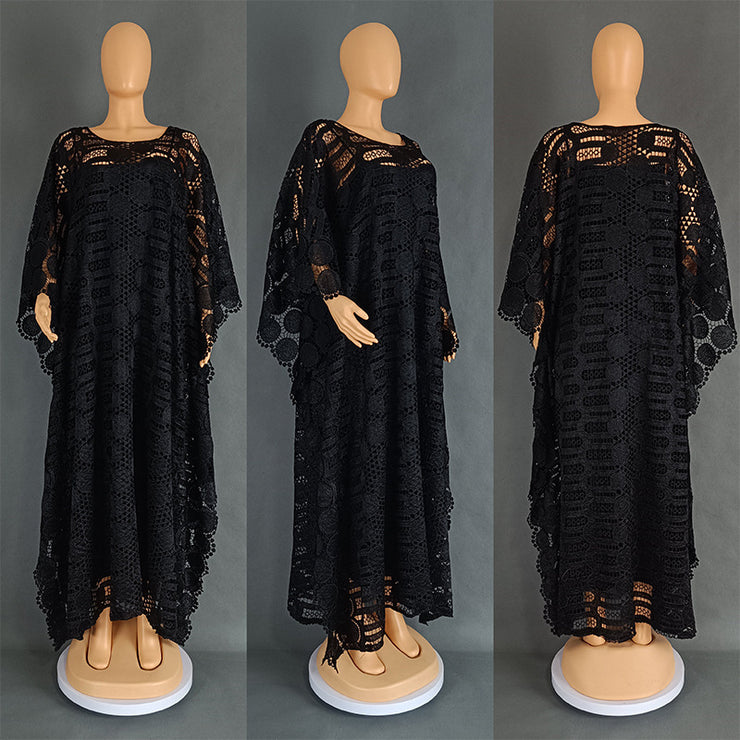 Bright Water Soluble Lace Robe Middle East Muslim Long Dress