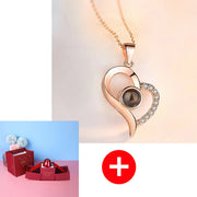 Coffret cadeau de bijoux en métal rose pour la Saint-Valentin, collier pour mariage, petite amie