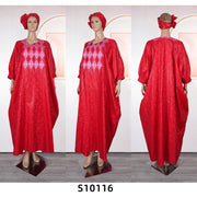 Embroidered Robe Solid Color Arabic Dubai Muslim Women Dress