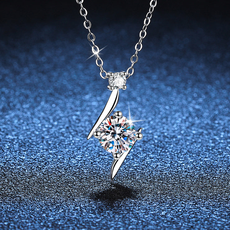 Collier en argent sterling S925 avec chaîne de clavicule en moissanite