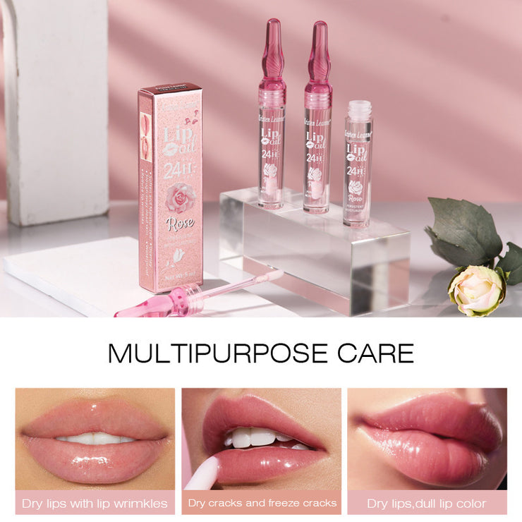 Long-acting Water Locking Rose Petals Moisturizing And Nourishing Lip Gloss Lip Gloss