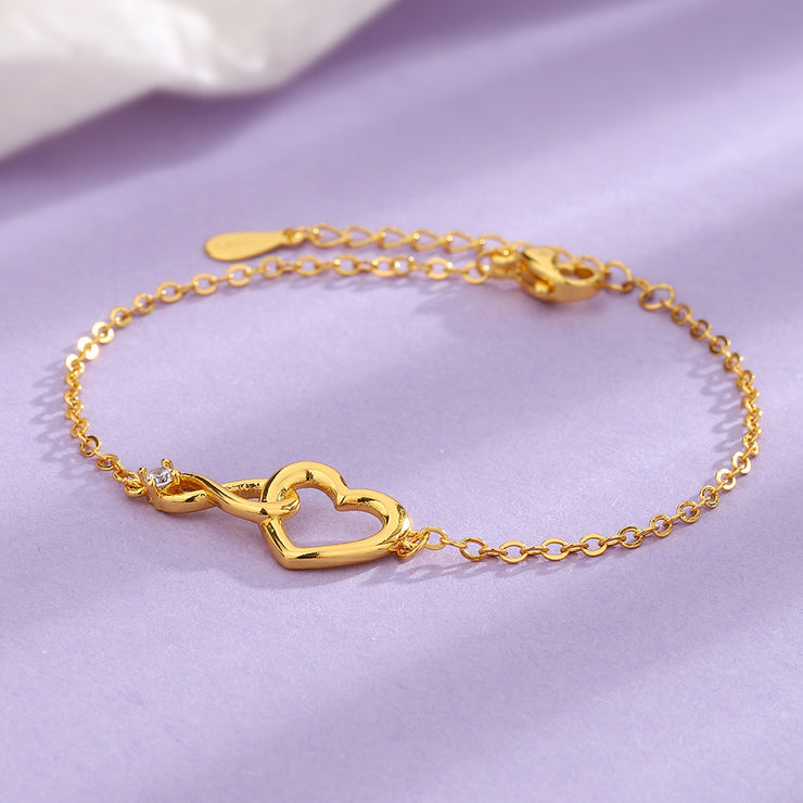 Heart-shape Bracelet Fashion Jewelry Versatile Love Bracelet Gift For Girlfriend Valentine&