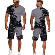 3D Digital Printing Short-sleeved Beach Pants Two-piece Set