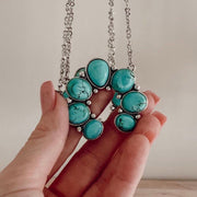 Collier pendentif en alliage de turquoise artificielle