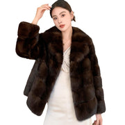 Artificial Fur Purple Sable Thick Warm Jacket