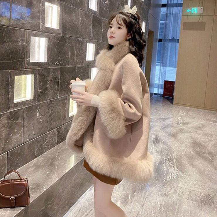 Artificial Fur Mid-length Coat Women&