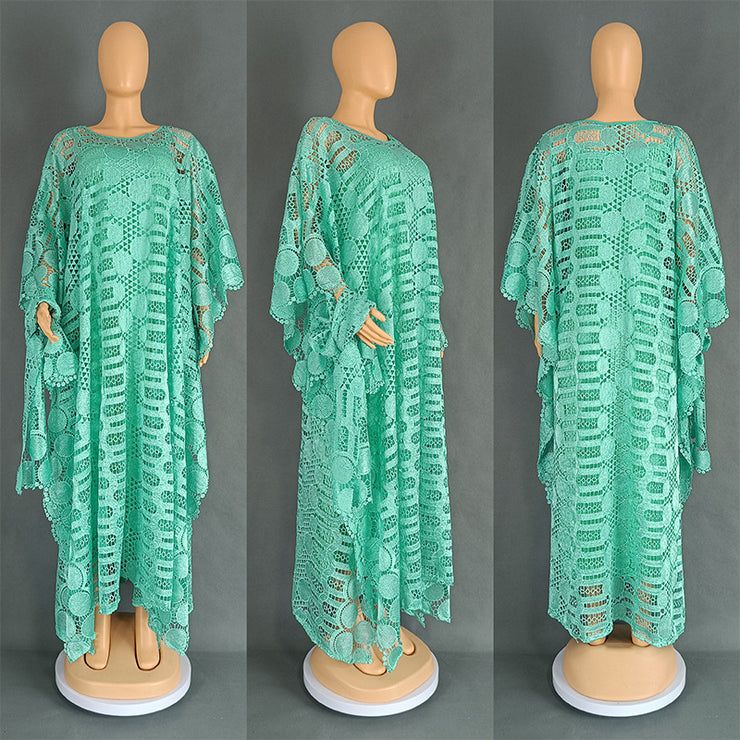 Bright Water Soluble Lace Robe Middle East Muslim Long Dress