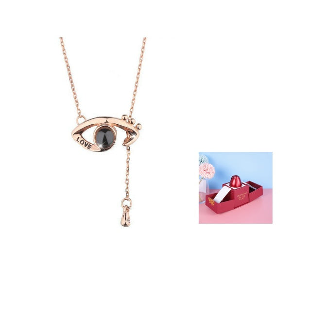 Coffret cadeau de bijoux en métal rose pour la Saint-Valentin, collier pour mariage, petite amie