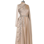 Champagne Muslim Evening Dress Formal Party