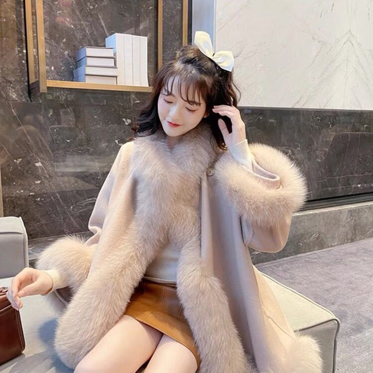 Artificial Fur Mid-length Coat Women&