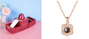 Coffret cadeau de bijoux en métal rose pour la Saint-Valentin, collier pour mariage, petite amie