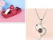 Coffret cadeau de bijoux en métal rose pour la Saint-Valentin, collier pour mariage, petite amie