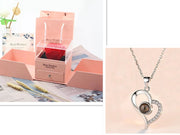 Coffret cadeau de bijoux en métal rose pour la Saint-Valentin, collier pour mariage, petite amie