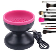 Machine de nettoyage de pinceaux de maquillage électrique, outils de nettoyage de pinceaux cosmétiques USB automatiques portables pour tous les ensembles de pinceaux de maquillage de beauté