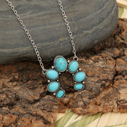 Collier pendentif en alliage de turquoise artificielle