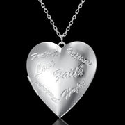 Collier d'amour au design sculpté Collier pendentif personnalisé en forme de cœur pour cadre photo pour femme Bijoux de famille pour la Saint-Valentin