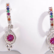 Boucles d'oreilles en argent sterling 925 avec zircons incrustés