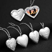 Collier d'amour au design sculpté Collier pendentif personnalisé en forme de cœur pour cadre photo pour femme Bijoux de famille pour la Saint-Valentin