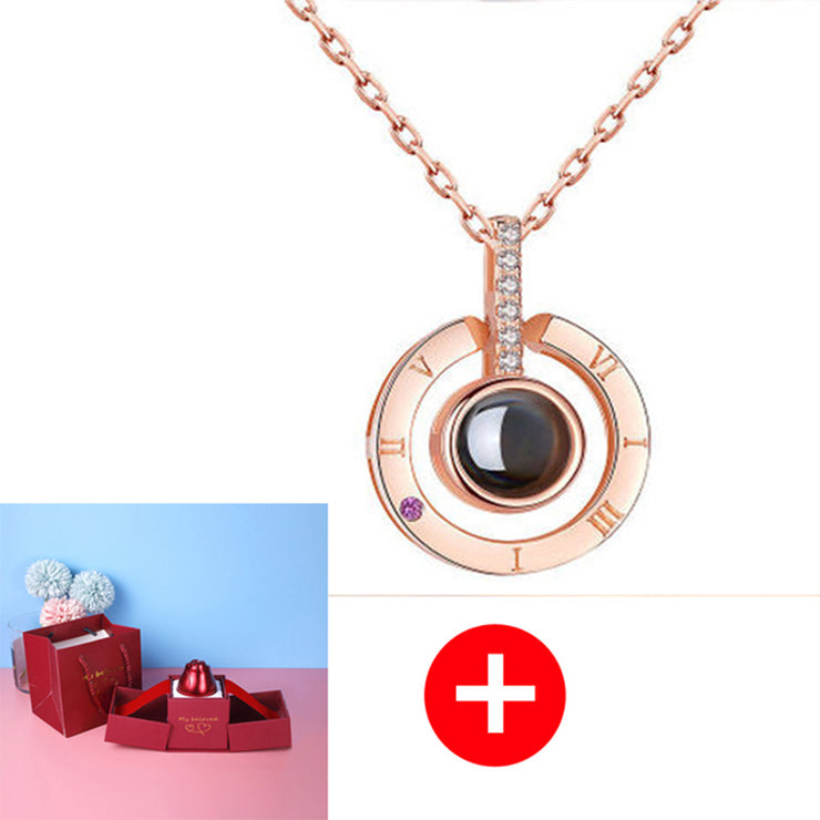 Coffret cadeau de bijoux en métal rose pour la Saint-Valentin, collier pour mariage, petite amie