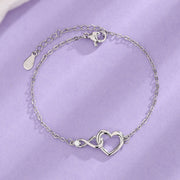 Bracelet en forme de cœur Bijoux fantaisie Bracelet d'amour polyvalent Cadeau pour petite amie Saint Valentin