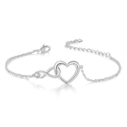 Bracelet en forme de cœur Bijoux fantaisie Bracelet d'amour polyvalent Cadeau pour petite amie Saint Valentin