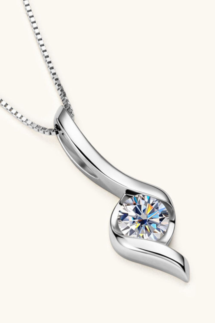 Collier en argent sterling 925 avec moissanite de 1 carat