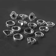 15 Piece Alloy Vintage Ring Set