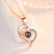 Coffret cadeau de bijoux en métal rose pour la Saint-Valentin, collier pour mariage, petite amie