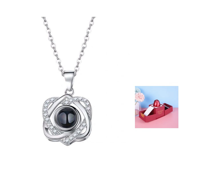 Coffret cadeau de bijoux en métal rose pour la Saint-Valentin, collier pour mariage, petite amie